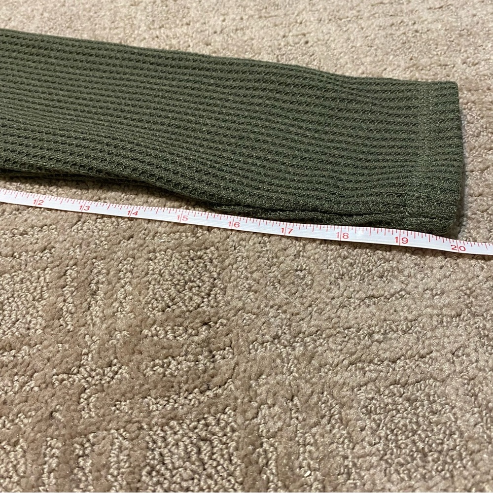 {Columbia} Holly Hideaway Waffle Cowl Neck Pullover | Olive Green ~ Size Medium - Picture 13 of 15